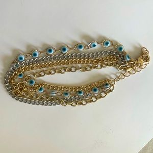 Evil Eye Three Stand Fashion Bracelet